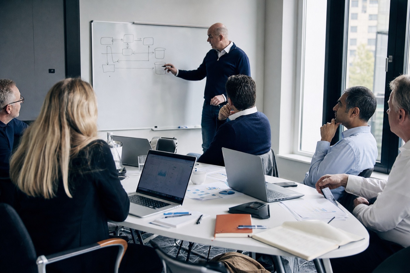AI-gegenereerde sfeerimpressie van een interactieve trainingsworkshop